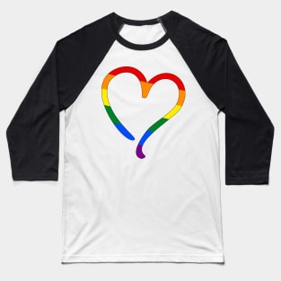 Pride Flag Heart Baseball T-Shirt